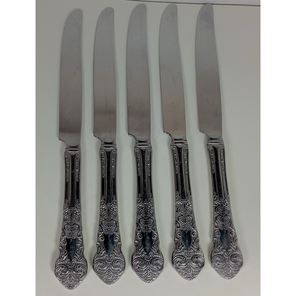 5‎ Reed & Barton RENAISSANCE Stainless 18/10 Dinner Knives - Picture 2 of 3